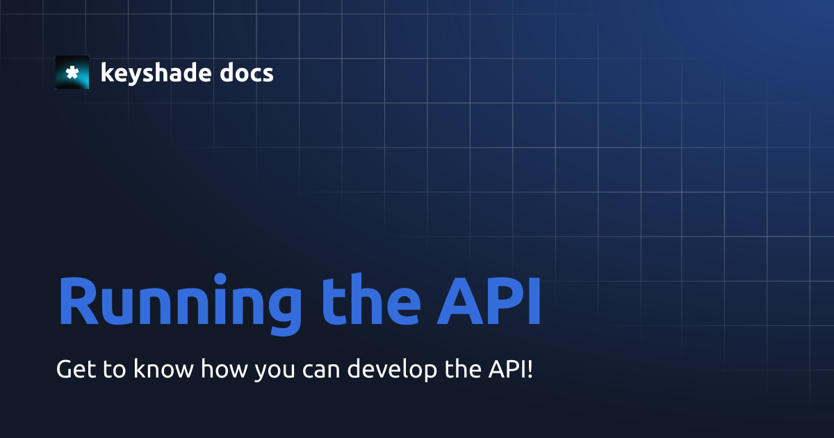 Running the API | keyshade docs